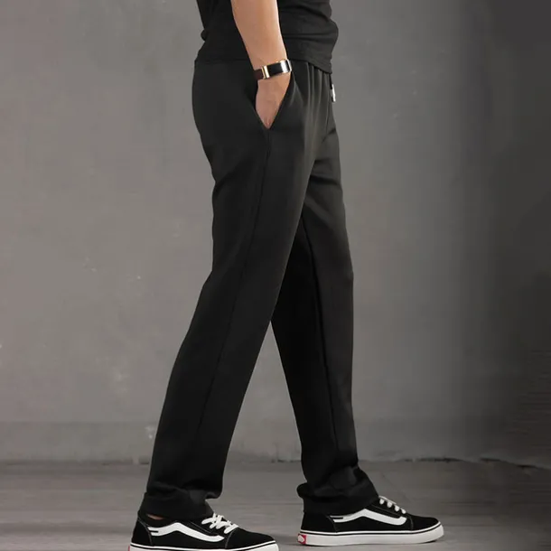 Men's Sweatpants Trousers Casual Pants Straight Leg Sweatpants Pocket Drawstring Elastic Waist Plain Comfort Sports Outdoor Casual Daily Fashion Streetwear Black Navy Blue Micro-elastic
