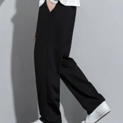 Men's Sweatpants Trousers Straight Leg Sweatpants Pocket Drawstring Elastic Waist Plain Comfort Sports Outdoor Daily Fashion Casual Black Beige Micro-elastic