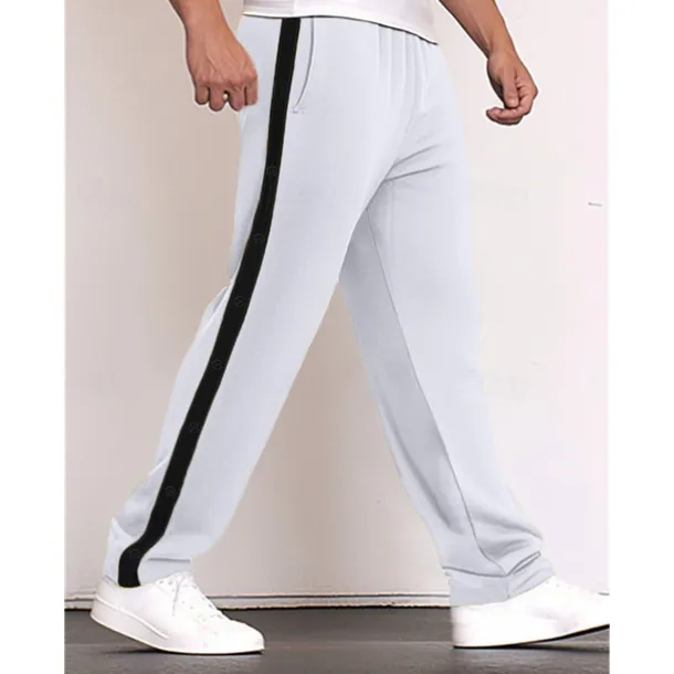 Men's Sweatpants Wide Leg Sweatpants Trousers Pocket Drawstring Elastic Waist Color Block Comfort Sports Outdoor Daily Fashion Casual Black White Micro-elastic