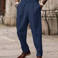 Men's Sweatpants Wide Leg Sweatpants Trousers Pocket Drawstring Elastic Waist Plain Comfort Sports Outdoor Daily Fashion Casual ArmyGreen Black Micro-elastic