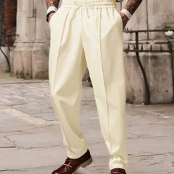 Men's Sweatpants Wide Leg Sweatpants Trousers Pocket Drawstring Elastic Waist Plain Comfort Sports Outdoor Daily Fashion Casual ArmyGreen Black Micro-elastic