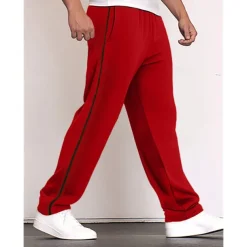 Men's Sweatpants Wide Leg Sweatpants Trousers Patchwork Pocket Drawstring Color Block Comfort Sports Outdoor Daily Fashion Casual Black Red Micro-elastic