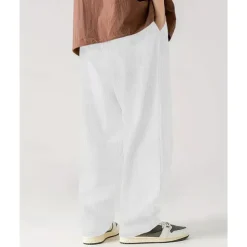 Men's Sweatpants Wide Leg Sweatpants Corduroy Pants Trousers Pocket Drawstring Elastic Waist Plain Comfort Sports Outdoor Daily Fashion Casual Black White Micro-elastic