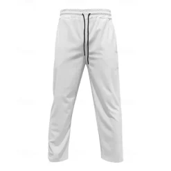 Men's Sweatpants Wide Leg Sweatpants Corduroy Pants Trousers Pocket Drawstring Elastic Waist Plain Comfort Sports Outdoor Daily Fashion Casual Black White Micro-elastic