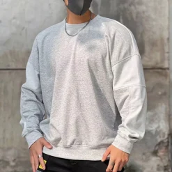 Men's Sweatshirt Black Brown Khaki Gray Crew Neck Plain Sports & Outdoor Daily Holiday Cotton Streetwear Basic Casual Spring & Fall Clothing Apparel Hoodies Sweatshirts Long Sleeve