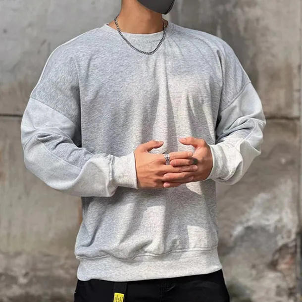 Men's Sweatshirt Black Brown Khaki Gray Crew Neck Plain Sports & Outdoor Daily Holiday Cotton Streetwear Basic Casual Spring & Fall Clothing Apparel Hoodies Sweatshirts Long Sleeve