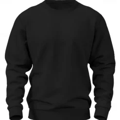 Men's Sweatshirt Black Crew Neck Plain Casual Daily Sports non-printing Basic Workout Athletic Fall Winter Clothing Apparel Hoodies Sweatshirts Long Sleeve
