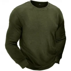 Men's Sweatshirt Black White Wine Army Green Light Grey Crew Neck Plain Sports & Outdoor Daily Holiday Streetwear Basic Casual Fall & Winter Clothing Apparel Hoodies Sweatshirts