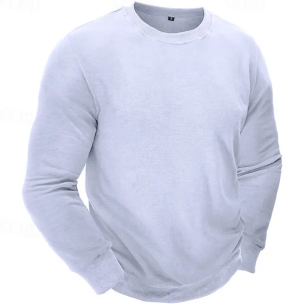 Men's Sweatshirt Black White Wine Army Green Light Grey Crew Neck Plain Sports & Outdoor Daily Holiday Streetwear Basic Casual Fall & Winter Clothing Apparel Hoodies Sweatshirts