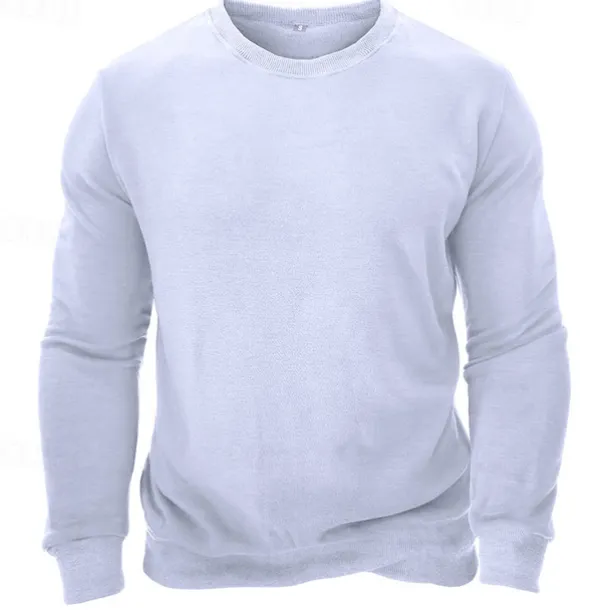 Men's Sweatshirt Black White Wine Army Green Light Grey Crew Neck Plain Sports & Outdoor Daily Holiday Streetwear Basic Casual Fall & Winter Clothing Apparel Hoodies Sweatshirts