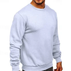 Men's Sweatshirt Black White Wine Army Green Light Grey Crew Neck Plain Sports & Outdoor Daily Holiday Streetwear Basic Casual Fall & Winter Clothing Apparel Hoodies Sweatshirts