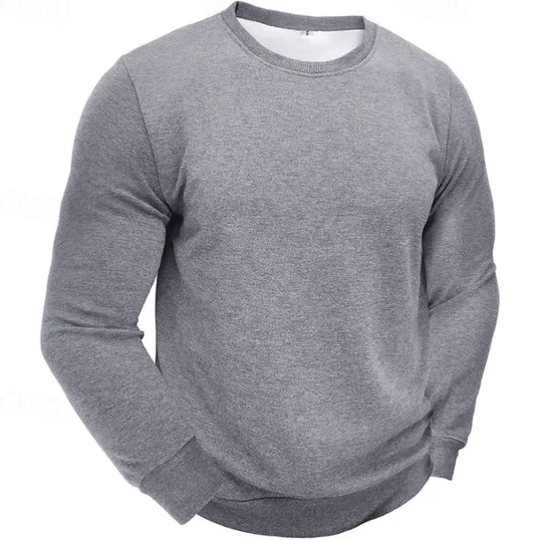 Men's Sweatshirt Black White Wine Army Green Light Grey Crew Neck Plain Sports & Outdoor Daily Holiday Streetwear Basic Casual Fall & Winter Clothing Apparel Hoodies Sweatshirts