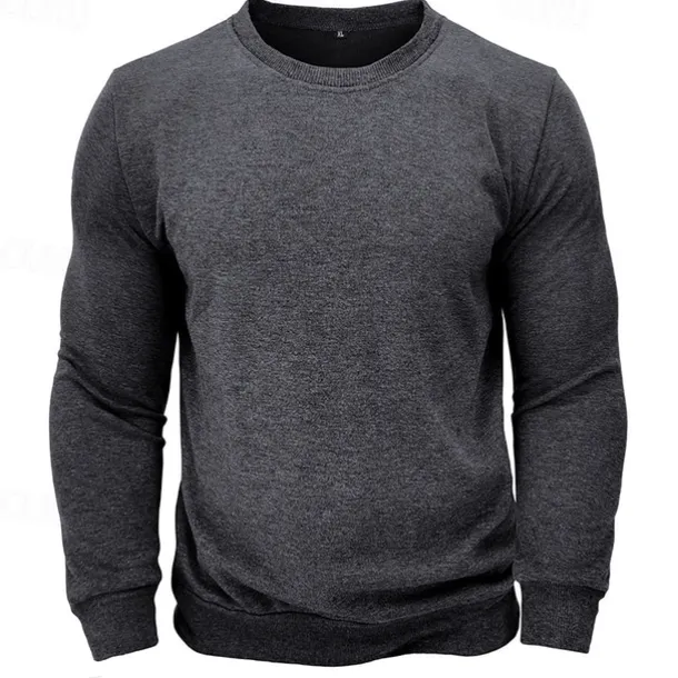 Men's Sweatshirt Black White Wine Army Green Light Grey Crew Neck Plain Sports & Outdoor Daily Holiday Streetwear Basic Casual Fall & Winter Clothing Apparel Hoodies Sweatshirts