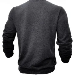 Men's Sweatshirt Black White Wine Army Green Light Grey Crew Neck Plain Sports & Outdoor Daily Holiday Streetwear Basic Casual Fall & Winter Clothing Apparel Hoodies Sweatshirts