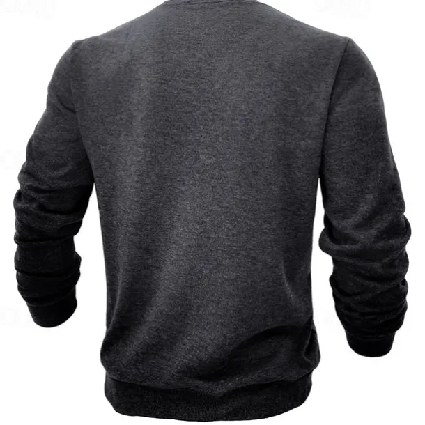 Men's Sweatshirt Black White Wine Army Green Light Grey Crew Neck Plain Sports & Outdoor Daily Holiday Streetwear Basic Casual Fall & Winter Clothing Apparel Hoodies Sweatshirts