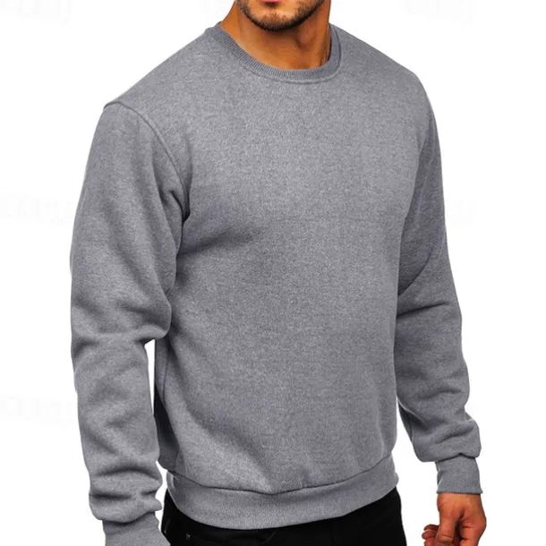 Men's Sweatshirt Black White Wine Army Green Light Grey Crew Neck Plain Sports & Outdoor Daily Holiday Streetwear Basic Casual Fall & Winter Clothing Apparel Hoodies Sweatshirts