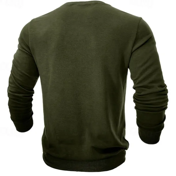 Men's Sweatshirt Black White Wine Army Green Light Grey Crew Neck Plain Sports & Outdoor Daily Holiday Streetwear Basic Casual Fall & Winter Clothing Apparel Hoodies Sweatshirts