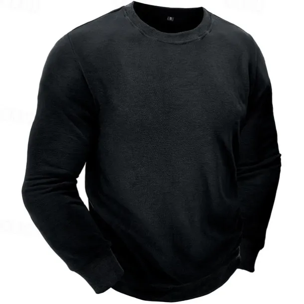 Men's Sweatshirt Black White Wine Army Green Light Grey Crew Neck Plain Sports & Outdoor Daily Holiday Streetwear Basic Casual Fall & Winter Clothing Apparel Hoodies Sweatshirts