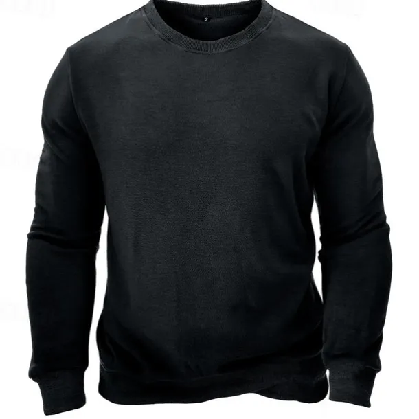 Men's Sweatshirt Black White Wine Army Green Light Grey Crew Neck Plain Sports & Outdoor Daily Holiday Streetwear Basic Casual Fall & Winter Clothing Apparel Hoodies Sweatshirts