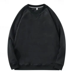 Men's Sweatshirt Polar Fleece Black Navy Blue Dark Green Brown Dark Gray Crew Neck Plain Sports & Outdoor Daily Holiday Streetwear Cool Casual Spring & Fall Clothing Apparel Hoodies Sweatshirts