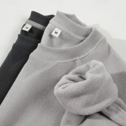 Men's Sweatshirt Polar Fleece Black Navy Blue Dark Green Brown Dark Gray Crew Neck Plain Sports & Outdoor Daily Holiday Streetwear Cool Casual Spring & Fall Clothing Apparel Hoodies Sweatshirts