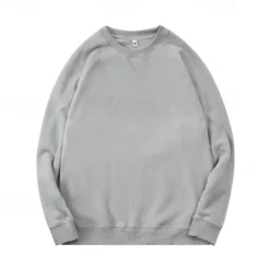 Men's Sweatshirt Polar Fleece Black Navy Blue Dark Green Brown Dark Gray Crew Neck Plain Sports & Outdoor Daily Holiday Streetwear Cool Casual Spring & Fall Clothing Apparel Hoodies Sweatshirts