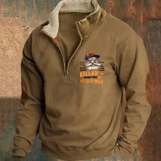 Men's Sweatshirt Quarter Zip Sweatshirt Black Navy Blue Khaki Gray Half Zip Plain Sports & Outdoor Daily Holiday Streetwear Cool Retro Winter Spring & Fall Clothing Apparel Hoodies Sweatshirts