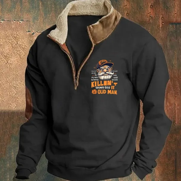 Men's Sweatshirt Quarter Zip Sweatshirt Black Navy Blue Khaki Gray Half Zip Plain Sports & Outdoor Daily Holiday Streetwear Cool Retro Winter Spring & Fall Clothing Apparel Hoodies Sweatshirts