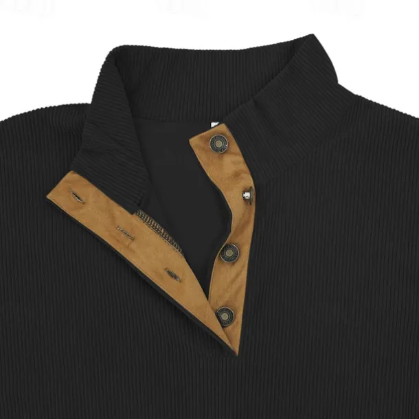 Men's Sweatshirt Quarter Zip Sweatshirt Black White Navy Blue Green Half Zip Color Block Tree Sports & Outdoor Daily Holiday Polyester Corduroy Streetwear Basic Casual Fall & Winter Clothing Apparel