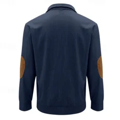 Men's Sweatshirt Quarter Zip Sweatshirt Black White Navy Blue Green Half Zip Color Block Tree Sports & Outdoor Daily Holiday Polyester Corduroy Streetwear Basic Casual Fall & Winter Clothing Apparel