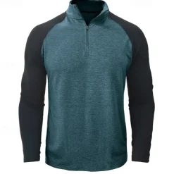 Men's Sweatshirt Quarter Zip Sweatshirt White Red Royal Blue Blue Green Half Zip Color Block Patchwork Sports & Outdoor Daily Holiday Streetwear Basic Casual Spring & Fall Clothing Apparel Hoodies