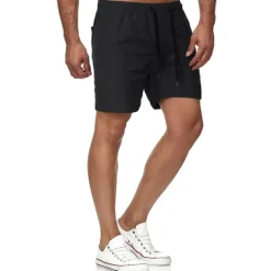 Men's Swim Shorts Swim Trunks Board Shorts Beach Shorts Running Shorts Drawstring Elastic Waist Plain Print Quick Dry Outdoor Short Casual Beach Cotton Blend Shorts Casual / Sporty Green Black