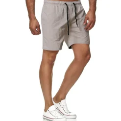Men's Swim Shorts Swim Trunks Board Shorts Beach Shorts Running Shorts Drawstring Elastic Waist Plain Print Quick Dry Outdoor Short Casual Beach Cotton Blend Shorts Casual / Sporty Green Black