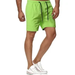Men's Swim Shorts Swim Trunks Board Shorts Beach Shorts Running Shorts Drawstring Elastic Waist Plain Print Quick Dry Outdoor Short Casual Beach Cotton Blend Shorts Casual / Sporty Green Black