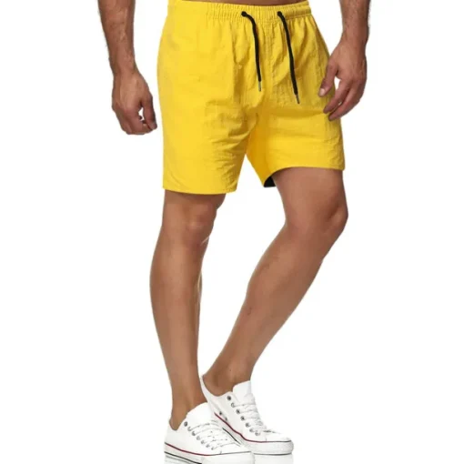 Men's Swim Shorts Swim Trunks Board Shorts Beach Shorts Running Shorts Drawstring Elastic Waist Plain Print Quick Dry Outdoor Short Casual Beach Cotton Blend Shorts Casual / Sporty Green Black