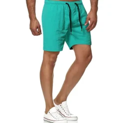 Men's Swim Shorts Swim Trunks Board Shorts Beach Shorts Running Shorts Drawstring Elastic Waist Plain Print Quick Dry Outdoor Short Casual Beach Cotton Blend Shorts Casual / Sporty Green Black