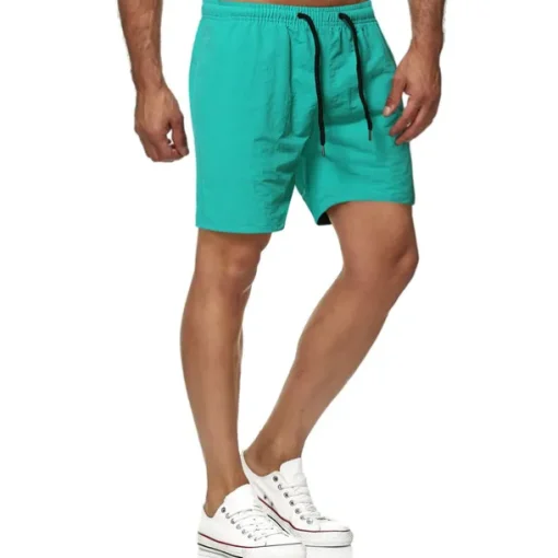 Men's Swim Shorts Swim Trunks Board Shorts Beach Shorts Running Shorts Drawstring Elastic Waist Plain Print Quick Dry Outdoor Short Casual Beach Cotton Blend Shorts Casual / Sporty Green Black