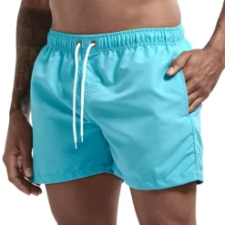 Men's Swim Shorts Swim Trunks Quick Dry Board Shorts Bathing Suit Breathable Drawstring With Pockets - Swimming Surfing Beach Water Sports Solid Colored Spring Summer