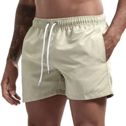 Men's Swim Shorts Swim Trunks Quick Dry Board Shorts Bathing Suit Breathable Drawstring With Pockets - Swimming Surfing Beach Water Sports Solid Colored Spring Summer