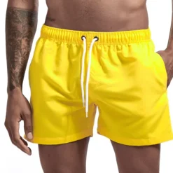 Men's Swim Shorts Swim Trunks Quick Dry Board Shorts Bathing Suit Breathable Drawstring With Pockets - Swimming Surfing Beach Water Sports Solid Colored Spring Summer