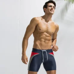 Men's Swim Trunks Board Shorts Swim Brief Pocket Drawstring Elastic Waist Color Block Comfort Breathable Short Casual Daily Holiday Fashion Streetwear Black Deep Blue Micro-elastic