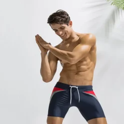 Men's Swim Trunks Board Shorts Swim Brief Pocket Drawstring Elastic Waist Color Block Comfort Breathable Short Casual Daily Holiday Fashion Streetwear Black Deep Blue Micro-elastic