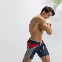 Men's Swim Trunks Board Shorts Swim Brief Pocket Drawstring Elastic Waist Color Block Comfort Breathable Short Casual Daily Holiday Fashion Streetwear Black Deep Blue Micro-elastic