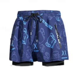 Men's Swim Trunks Swim Shorts Quick Dry Lightweight Board Shorts Bathing Suit with Pockets Compression Liner Drawstring Swimming Surfing Beach Water Sports Solid Colored Summer