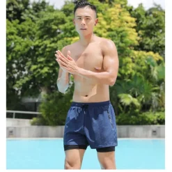 Men's Swim Trunks Swim Shorts Quick Dry Lightweight Board Shorts Bathing Suit with Pockets Compression Liner Drawstring Swimming Surfing Beach Water Sports Solid Colored Summer