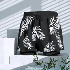 Men's Swim Trunks Swim Shorts Quick Dry Lightweight Board Shorts Bathing Suit with Pockets Compression Liner Drawstring Swimming Surfing Beach Water Sports Solid Colored Summer