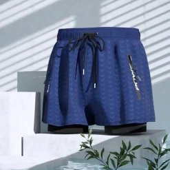 Men's Swim Trunks Swim Shorts Quick Dry Lightweight Board Shorts Bathing Suit with Pockets Compression Liner Drawstring Swimming Surfing Beach Water Sports Solid Colored Summer