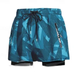 Men's Swim Trunks Swim Shorts Quick Dry Lightweight Board Shorts Bathing Suit with Pockets Compression Liner Drawstring Swimming Surfing Beach Water Sports Solid Colored Summer