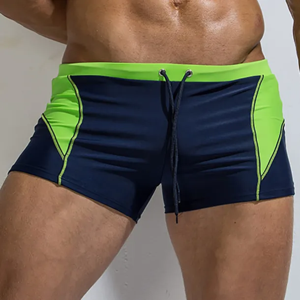 Men's Swim Trunks Swim Shorts Quick Dry Lightweight Board Shorts Bathing Suit Drawstring Swimming Surfing Beach Water Sports Patchwork Summer