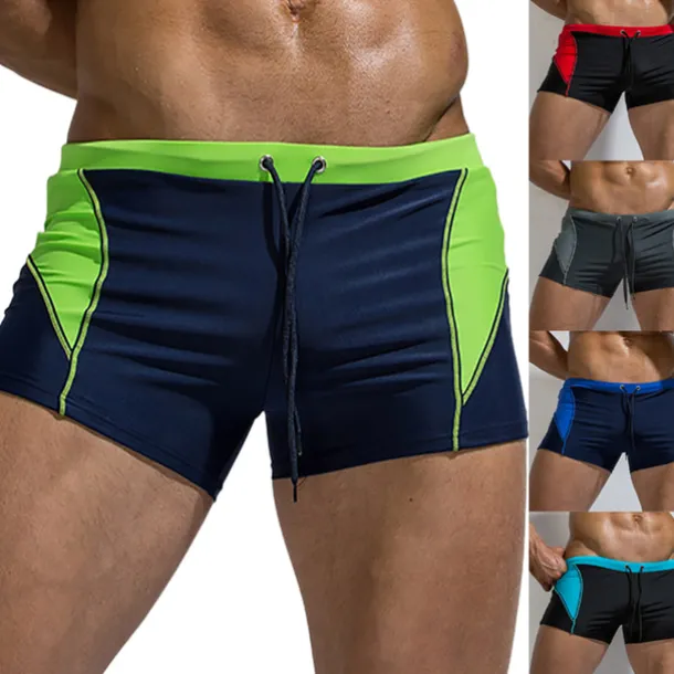 Men's Swim Trunks Swim Shorts Quick Dry Lightweight Board Shorts Bathing Suit Drawstring Swimming Surfing Beach Water Sports Patchwork Summer